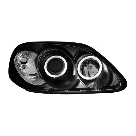 Phares Honda Civic 2/5T 99-02  avec anneaux lumineux angel eyes  Noir