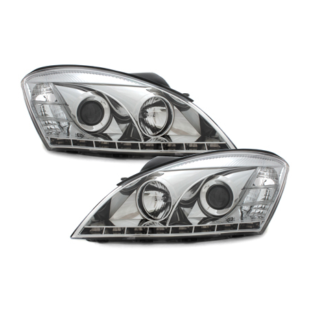 Phares DAYLINE KIA CEE'D 06-09  avec feux diurne LED  Chrome