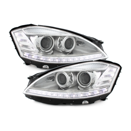 avec Feux Diurne Led Mercedes Benz W221 S-Klasse 06-08 Xénon Chrome