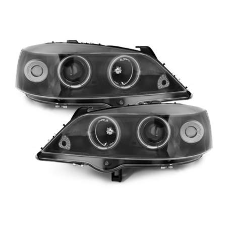 Phares Opel Astra Gauche 98-04  avec anneaux lumineux angel eyes CCFL  Noir