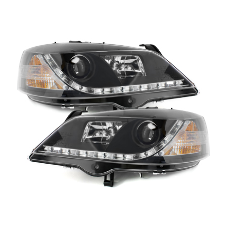 Phares DAYLINE Opel Astra Gauche 98-04  avec feux diurne LED  Noir