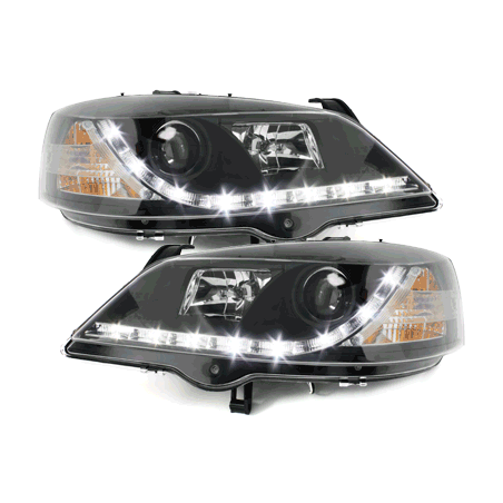 Phares DAYLINE Opel Astra Gauche 98-04  avec feux diurne LED  Noir