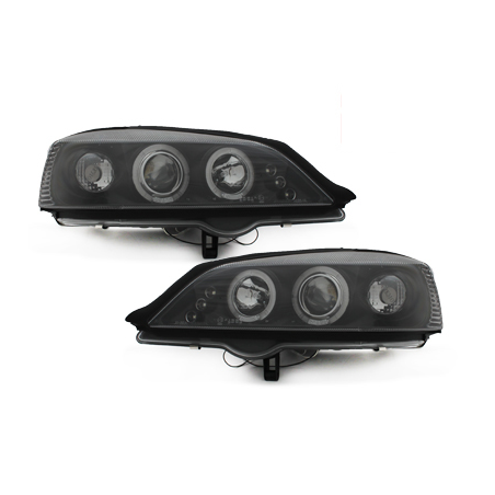 Phares Opel Astra Gauche 98-04  avec anneaux lumineux angel eyes  Noir