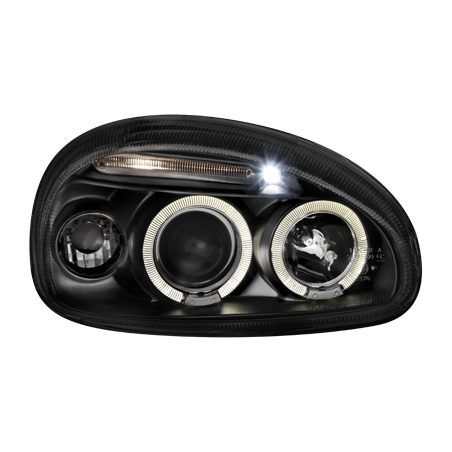 Phares Opel Corsa B 3/5T 03.93-01  avec anneaux lumineux angel eyes  Noir