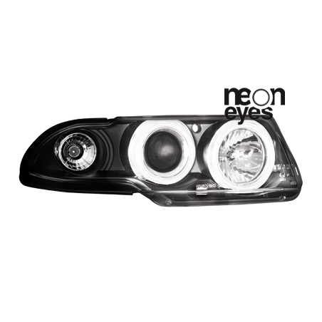 Phares Opel Astra F 95-98  avec anneaux lumineux angel eyes CCFL  Noir