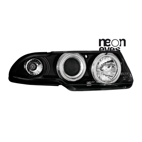 Phares Opel Astra F 95-98  avec anneaux lumineux angel eyes CCFL  Noir