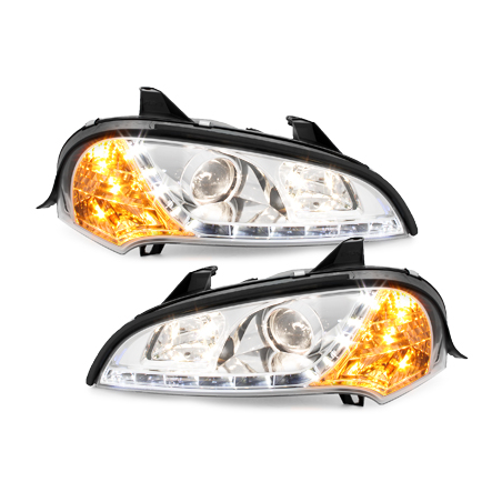 Phares DAYLINE Opel Tigra 94-00  avec feux diurne LED  Chrome