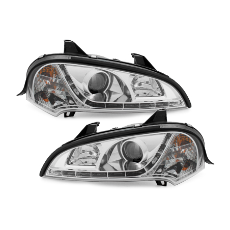 Phares DAYLINE Opel Tigra 94-00  avec feux diurne LED  Chrome