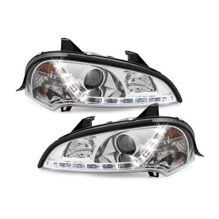 Phares DAYLINE Opel Tigra 94-00  avec feux diurne LED  Chrome