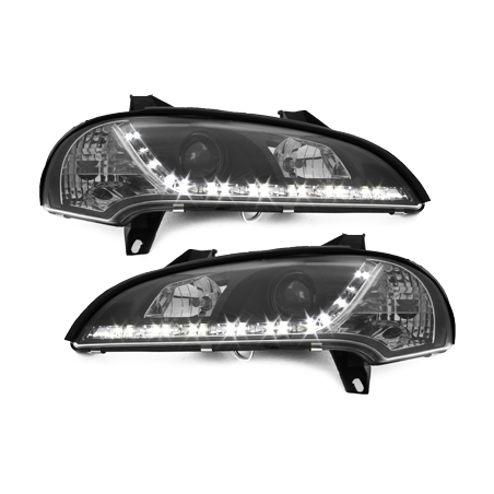 Phares DAYLINE Opel Tigra 94-00  avec feux diurne LED  Noir