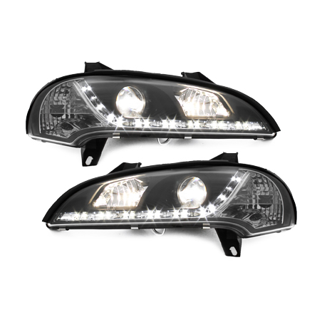 Phares DAYLINE Opel Tigra 94-00  avec feux diurne LED  Noir