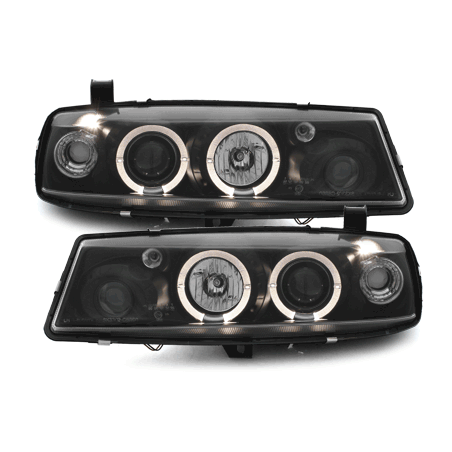 Phares Opel Calibra 90-97 avec 2 Anneaux lumineux Angel Eyes  Noir