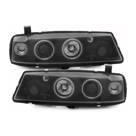 Phares Opel Calibra 90-97 avec anneaux lumineux angel eyes CCFL  Noir