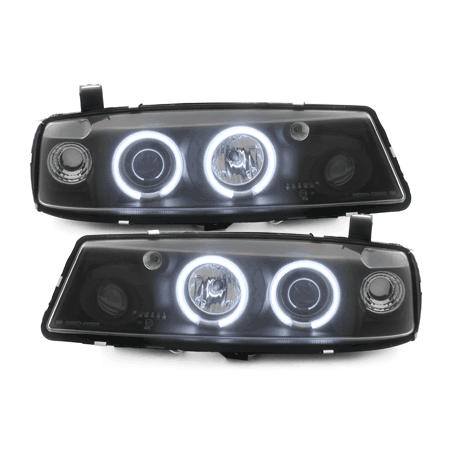 Phares Opel Calibra 90-97 avec anneaux lumineux angel eyes CCFL  Noir