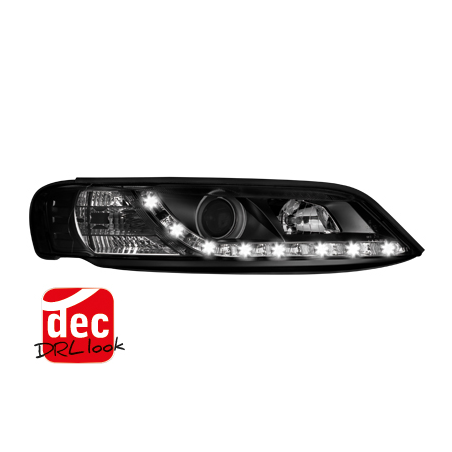 Phares DAYLINE Opel Vectra B 99-02 avec feux diurne LED  Noir