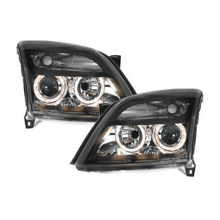 Phares Opel Vectra C 02-08/05 avec 2 Anneaux lumineux Angel Eyes   Noir