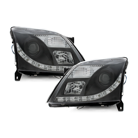 Phares DAYLINE Opel Vectra C 02-08/05 avec Feux Diurne LED Noir