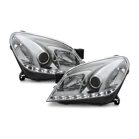 Phares avec feux diurnes Opel Astra H 04-09 Chrome