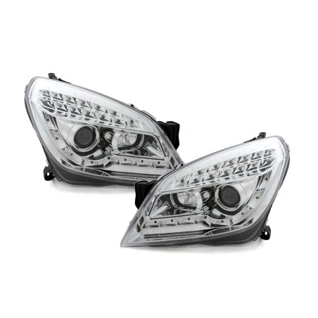 Phares DAYLINE Opel Astra H 04-09  avec Feux Diurne LED   Chrome