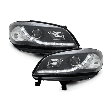 Phares DAYLINE Opel Zafira 99-05  avec Feux Diurne LED   Noir