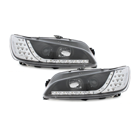 Phares DAYLINE Peugeot 306 97-00  avec feux diurne LED  Noir