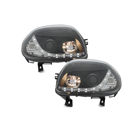 Phares DAYLINE Renault Clio II 98-01 avec Feux Diurne Led Noir