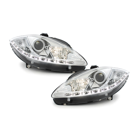 Phares bande LED Seat Leon 1P 05-09 (Optique Xénon) Chrome