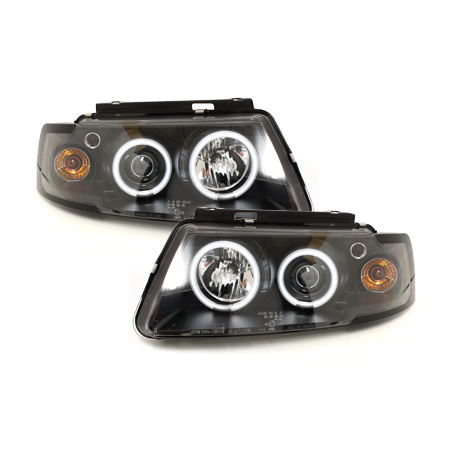 Phares VW Passat 3B 96-00  avec anneaux lumineux angel eyes CCFL  Noir