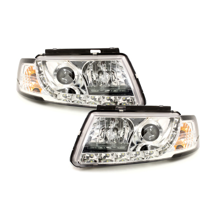 Phares LED DRL VW Passat 3B 96-00 Chrome