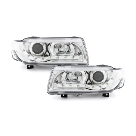 Phares DAYLINE VW Passat 35i 93-96 avec feux diurne LED  Chrome