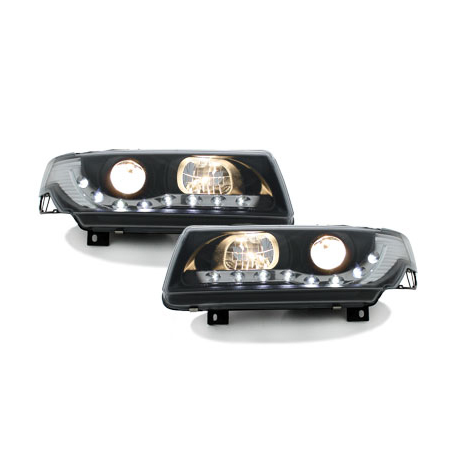 Phares DAYLINE VW Passat 35i 93-96 avec Feux Diurne LED Noir