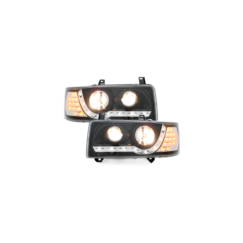 Phares LED D-LITE VW T4 90-03 avec feux diurne LED Noir - SWV26AGXBL