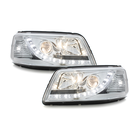 Phares D-LITE VW T5 03-09 avec Feux Diurne  Chrome