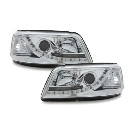 Phares avec feux diurnes VW T5 03-09 Chrome