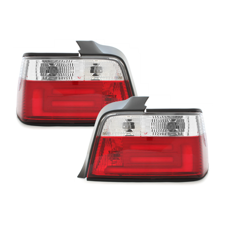 Feux arrière LED BMW E36 Berline  92-98 - Rouge/Cristal