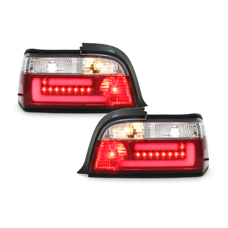 Feux arrière LED BMW E36 Coupé 92-98 - Rouge/Cristal