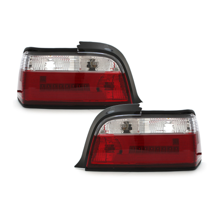 Feux arrière LED BMW E36 Coupé 92-98 - Rouge/Cristal