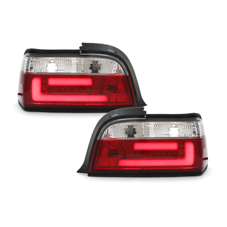 Feux arrière LED BMW E36 Coupé 92-98 - Rouge/Cristal