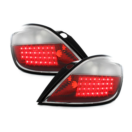 Feux arrière LED Opel Astra H 5T 04-06-Rouge/Cristal