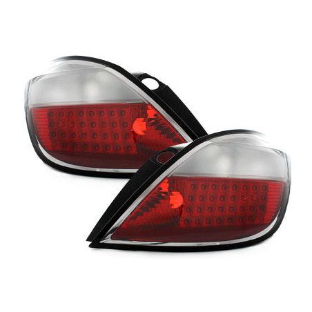 Feux arrière LED Opel Astra H 5T 04-06-Rouge/Cristal