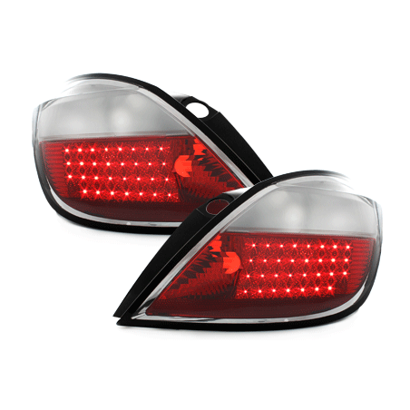 Feux arrière LED Opel Astra H 5T 04-06-Rouge/Cristal