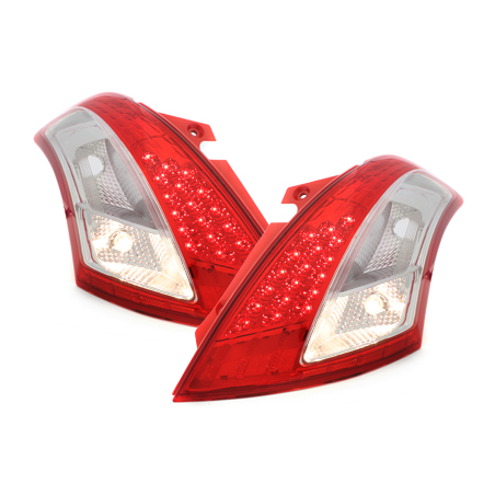 Feux arrière LED Suzuki Swift 11+-Rouge/Cristal