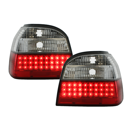 Feux arrière LED VW Golf III 91-98 Rouge/Cristal