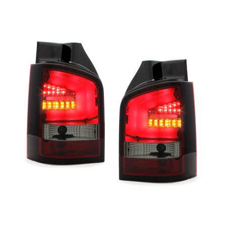 Feux arrière LED VW T5 03-12/09 avec clignotants LED_Rouge/Fumé