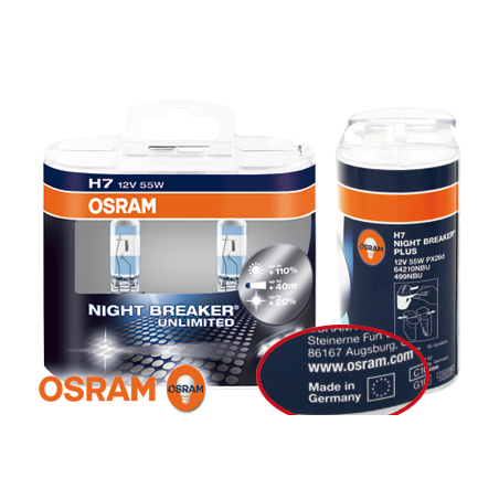 OSRAM NIGHT BREAKER Unlimited H7 12 V/55 W (2 Pièces)