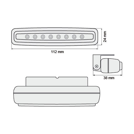 Positionslicht mit 8 LED LxHxT 112x24x38 mm (2 pièces)