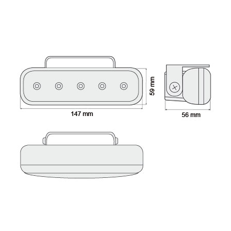 *Feux de jour avec 5 LED LxHxT 147x59x56 mm (2 pièces)