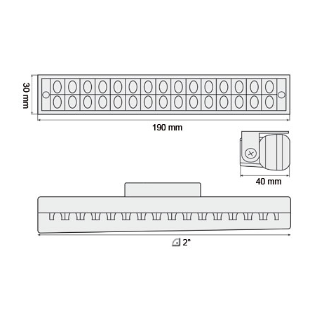 Feux de jour avec 30 LED LxHxT 190x30x40mm (2 pièces)