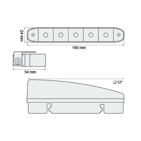 Feux de jour avec 5 hipower LED LxHxT 160x24x54mm (2 pièces)