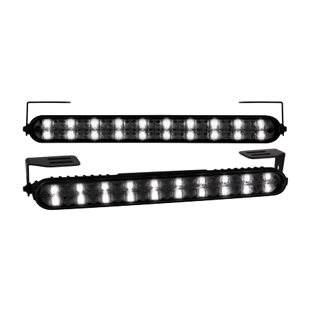 Feux de jour avec 20 LED LxHxT 220x24x35mm (2 pièces) Noir